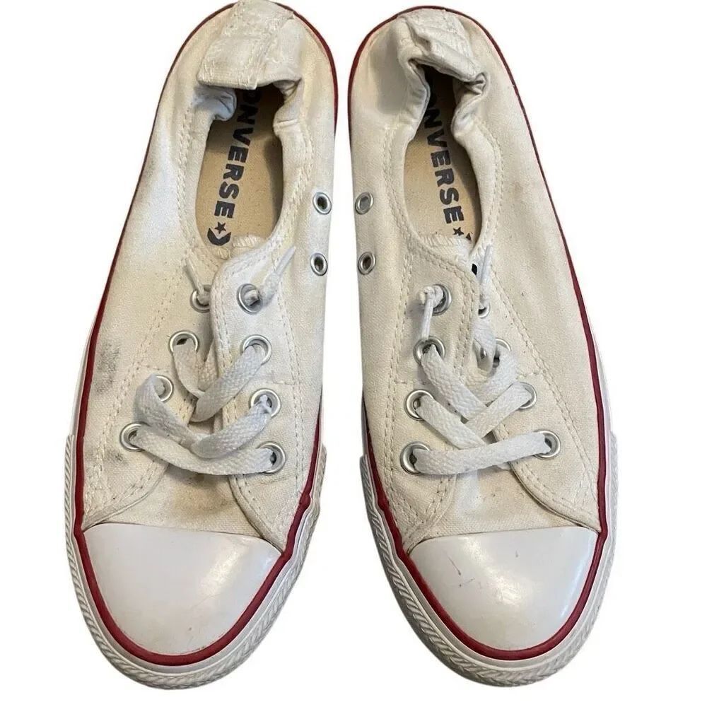Converse All Star Womens Chuck Taylor Shoreline Slip On Sneakers 8 Ivory Preppy
